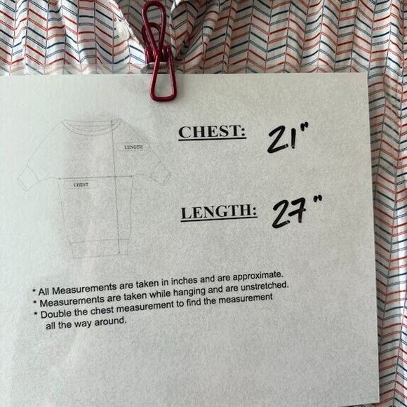 Perry Ellis Shirt Mens Red White Blue Zigzag Slim Fit Button Up Short Sleeve - Picture 6 of 6